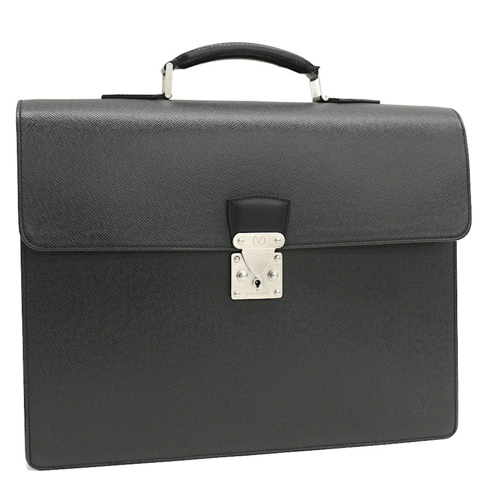 Louis Vuitton Serviette Moskova Briefcase Taiga Leather Ardoise Black